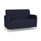 Lesro Siena Lounge Reception Loveseat, Brushed Steel, OH Navy Upholstery SN1501 - alternate 1